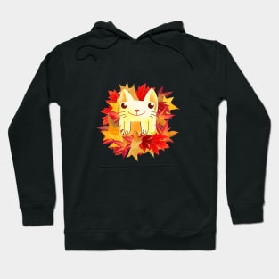 Cat and autumn leaves! Hoodie